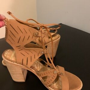 Stylish Tan Heeled Sandals Dolce Vita